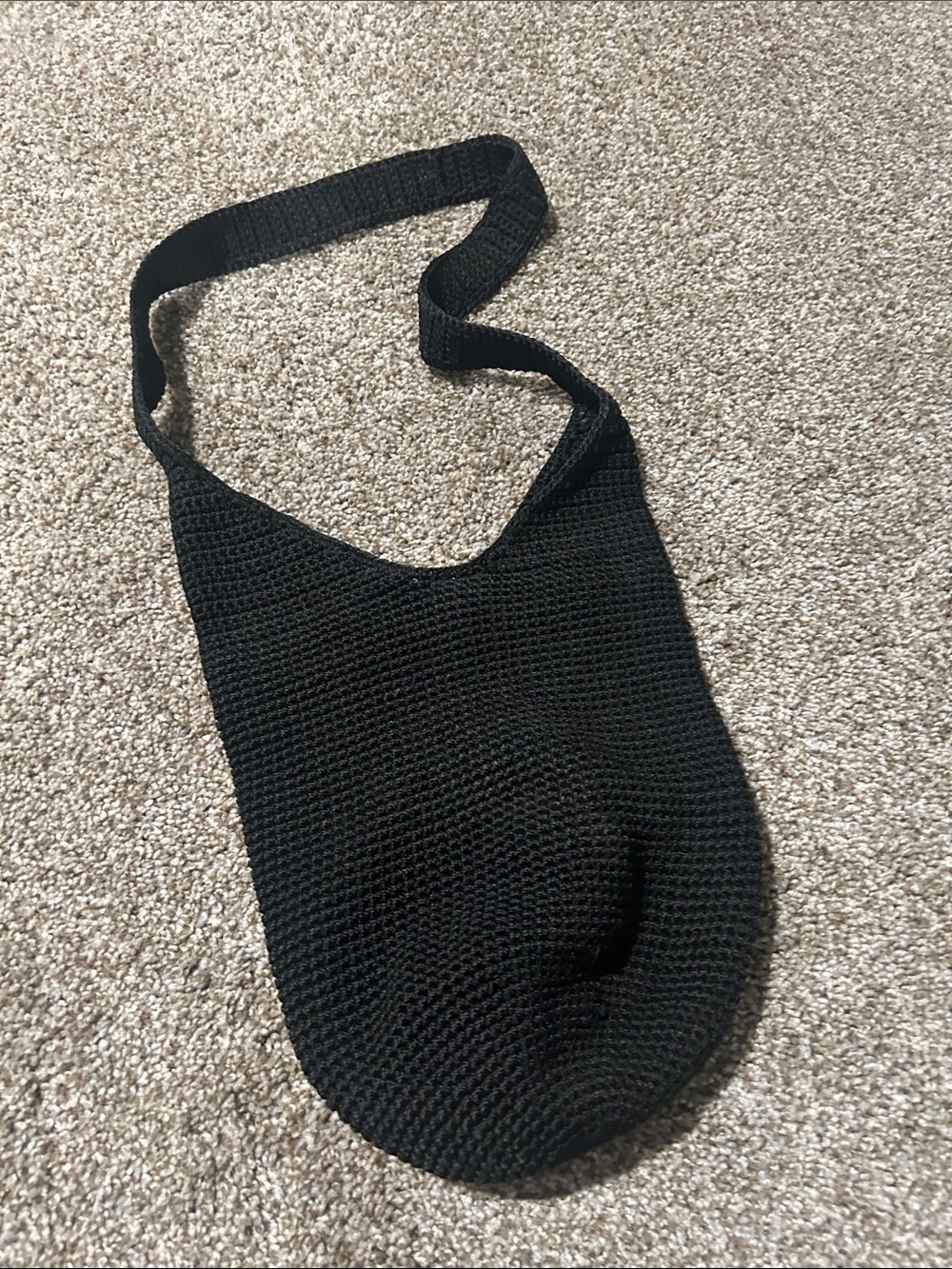 Black Crochet Shoulder Bag